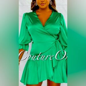 The Royal Green Multi-Tie Ruched Maxi Dress